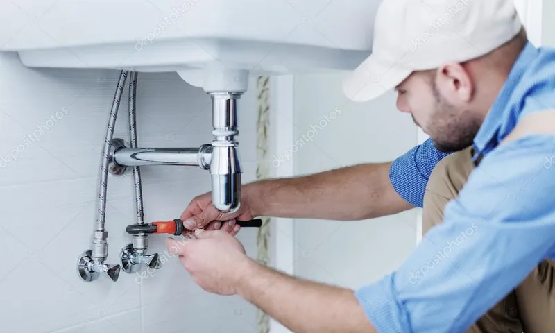 Expert plumber fixing water fixtures